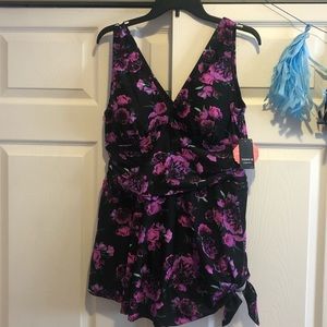 One piece purple swim dress